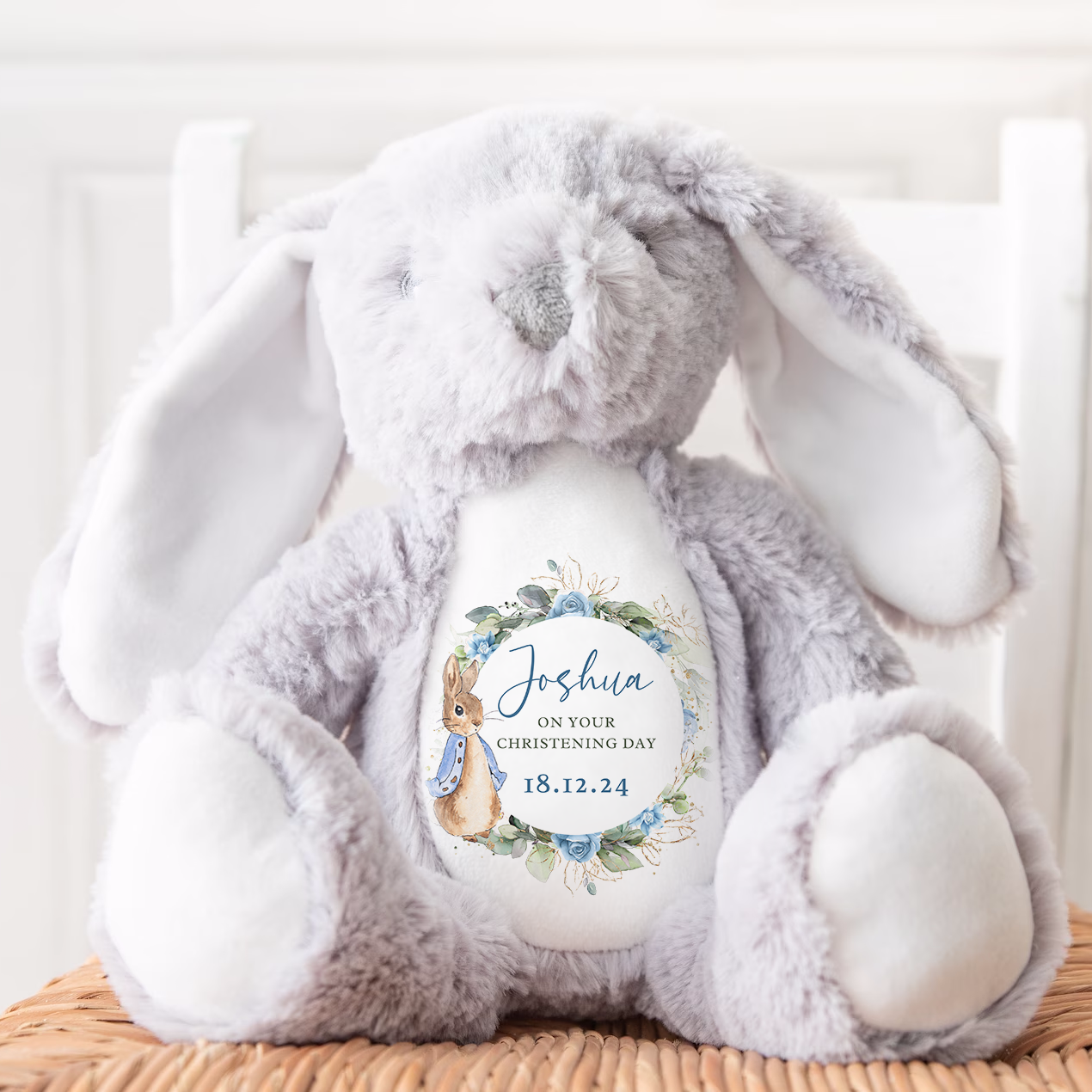 Personalised Rabbit Christening Teddy