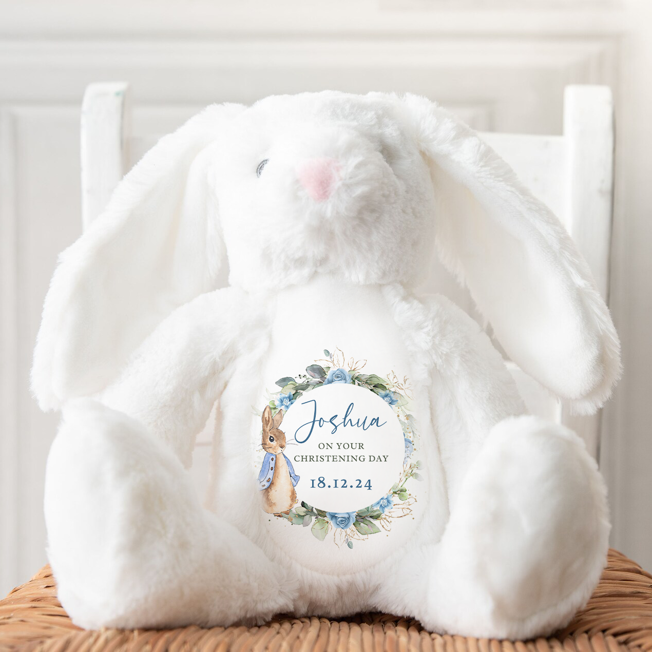 Personalised Rabbit Christening Teddy
