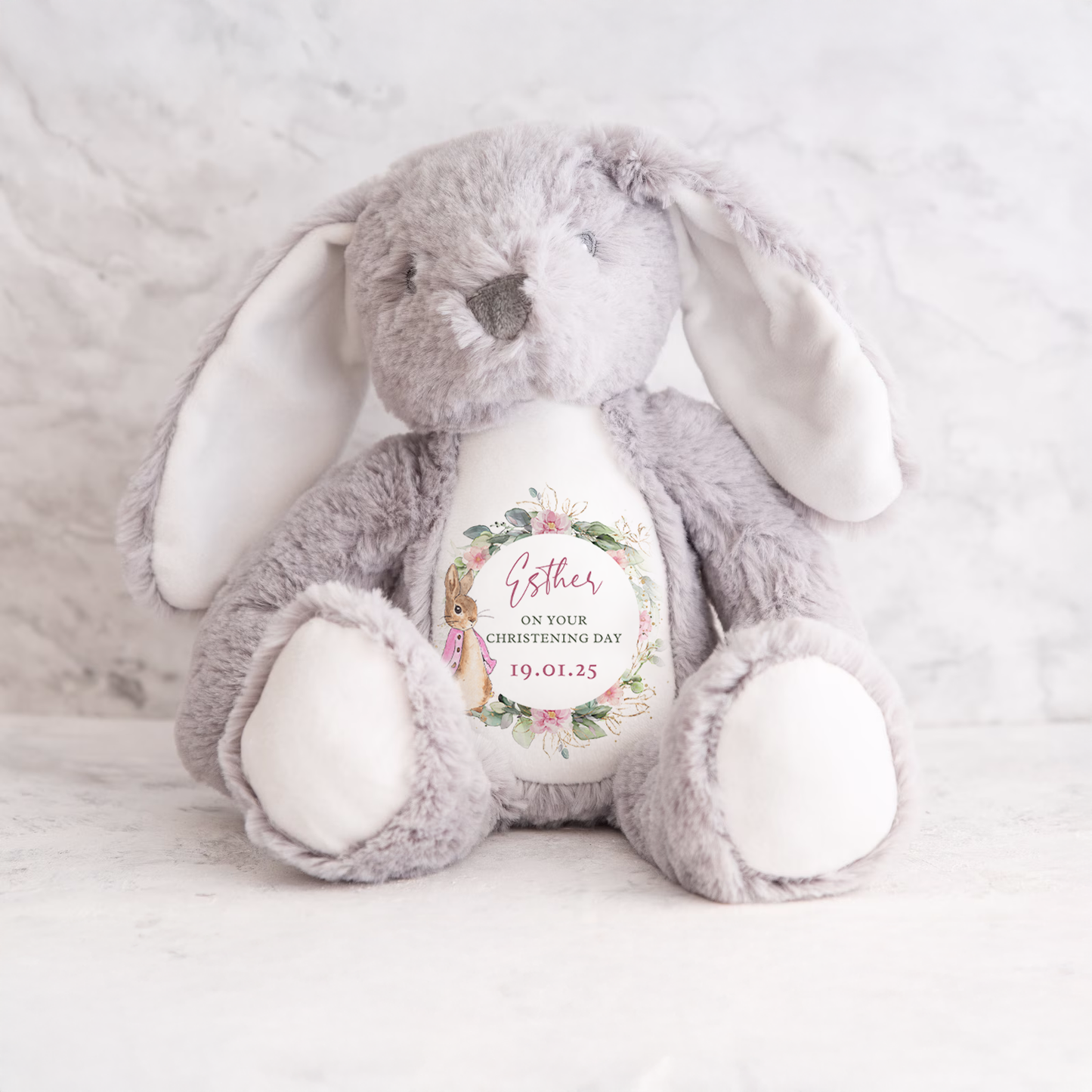 Personalised Rabbit Christening Teddy
