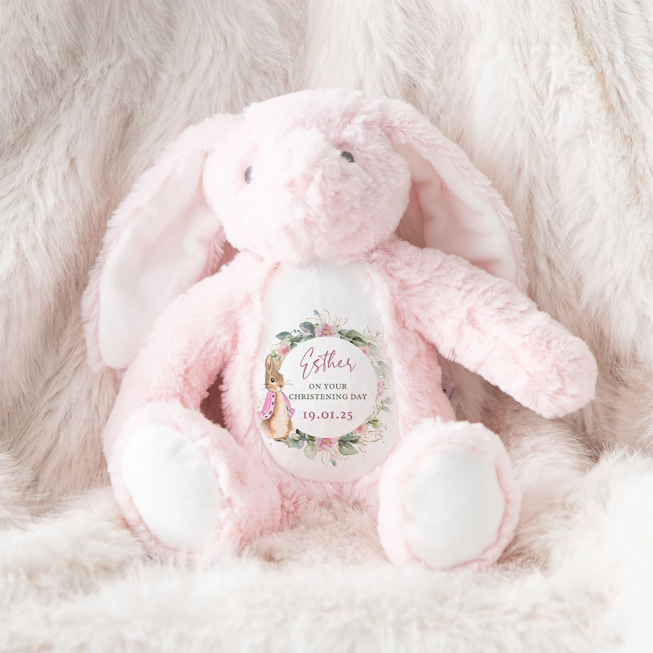 Personalised Rabbit Christening Teddy