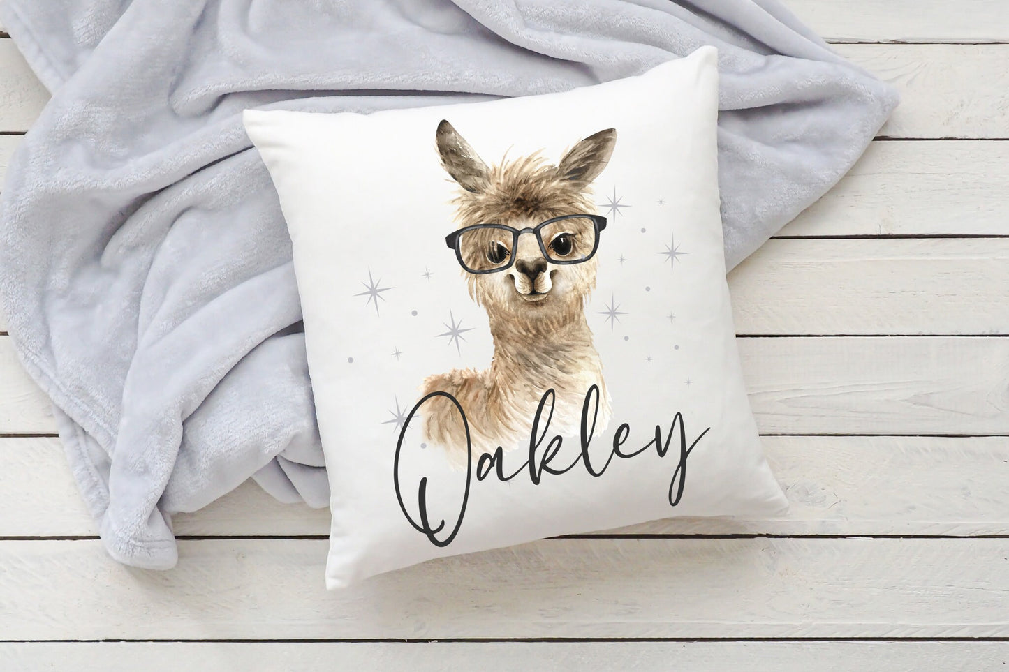 BOYS Llama Cushion | Personalised Print Design | Bedroom Decor | Cute Llama | Baby Gift | Birthday Gift | Scatter Cuddle | Boys room | Fun