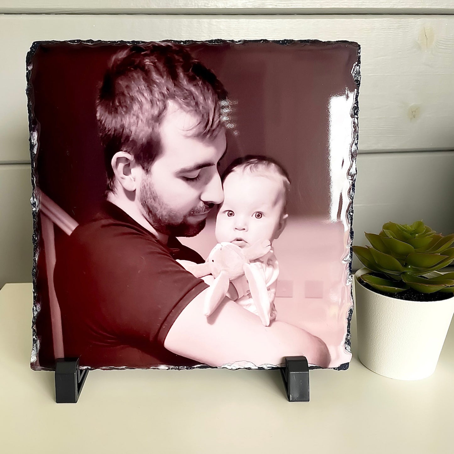 Heart Photo Slate Personalised Rock Slate | Custom Photo Gift | Housewarming | Birthday | Wedding Engagement | Father’s Day