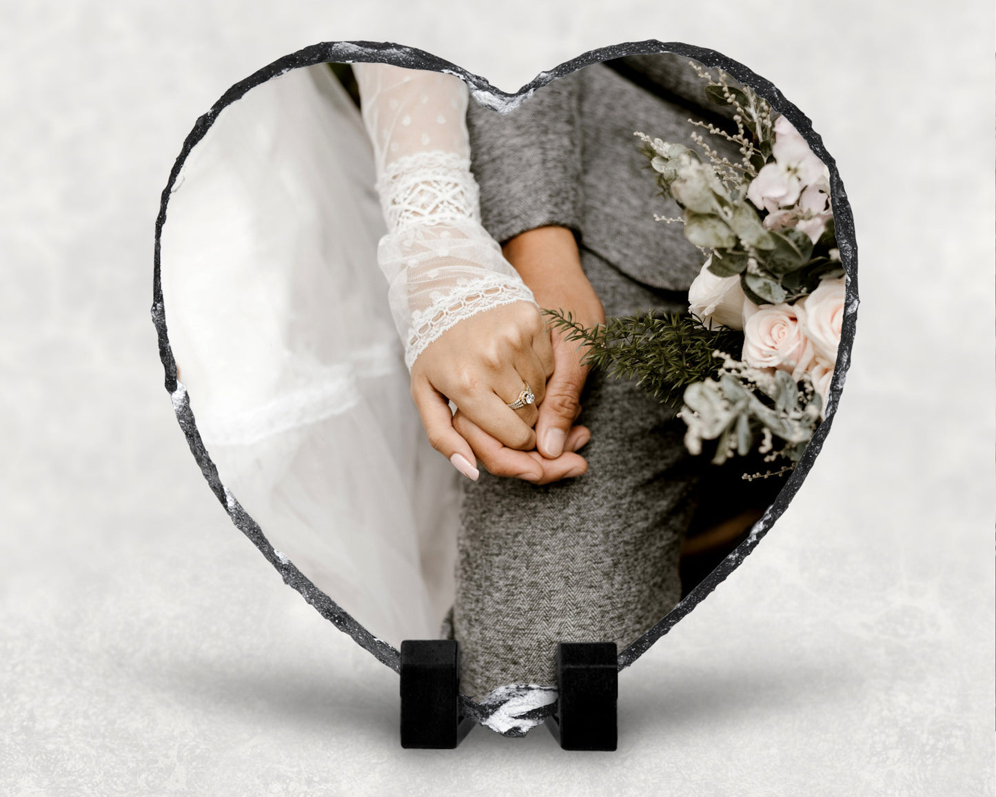 Heart Photo Slate Personalised Rock Slate | Custom Photo Gift | Housewarming | Birthday | Wedding Engagement | Father’s Day
