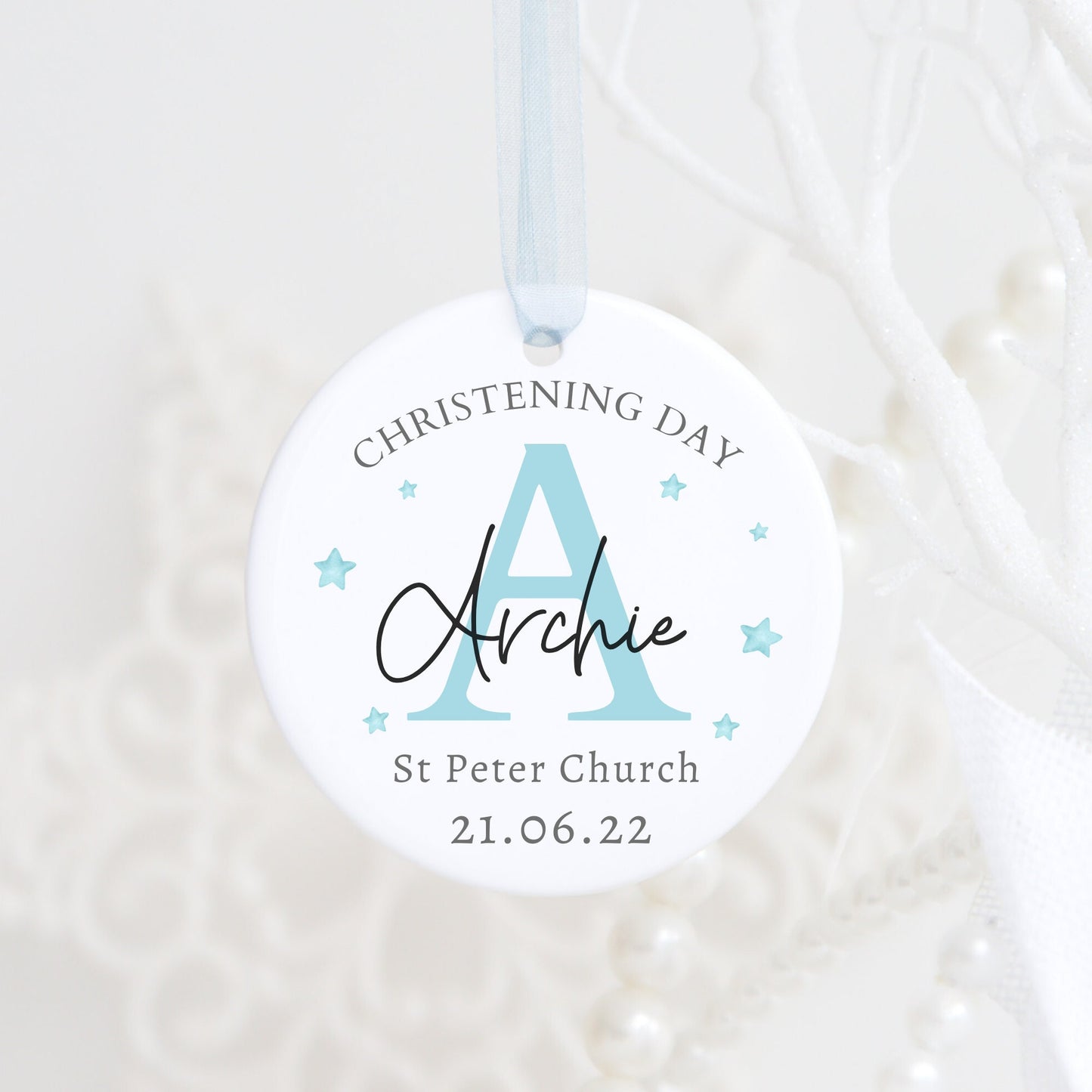 Christening Personalised Keepsake | Baby's Christening | Ceramic decoration | Memory Box | Baptism | Custom | Any Name Date