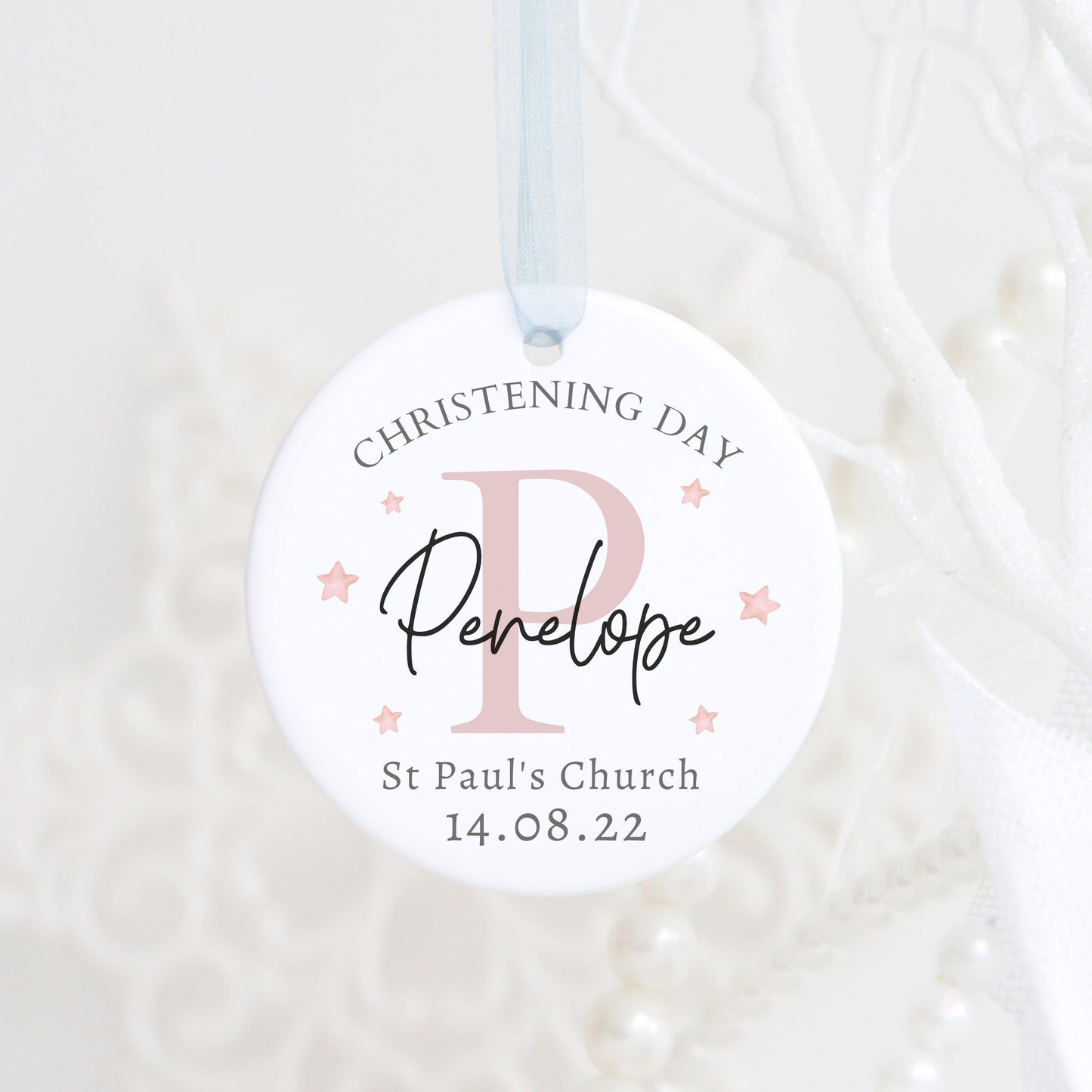 Christening Personalised Keepsake | Baby's Christening | Ceramic decoration | Memory Box | Baptism | Custom | Any Name Date