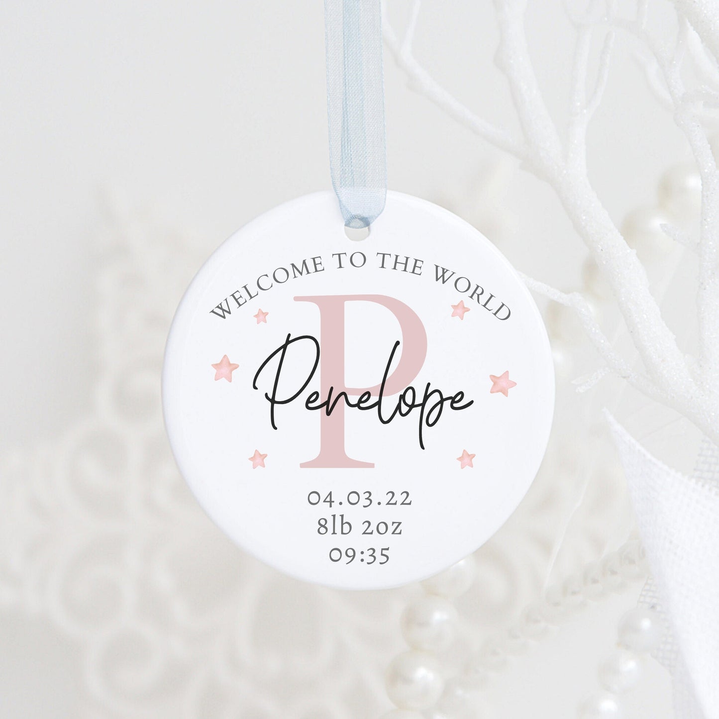 New baby Personalised Keepsake | welcome to the world gift | Ceramic decoration | Memory Box | New Born Gift | Custom | Name | Boy | Girl