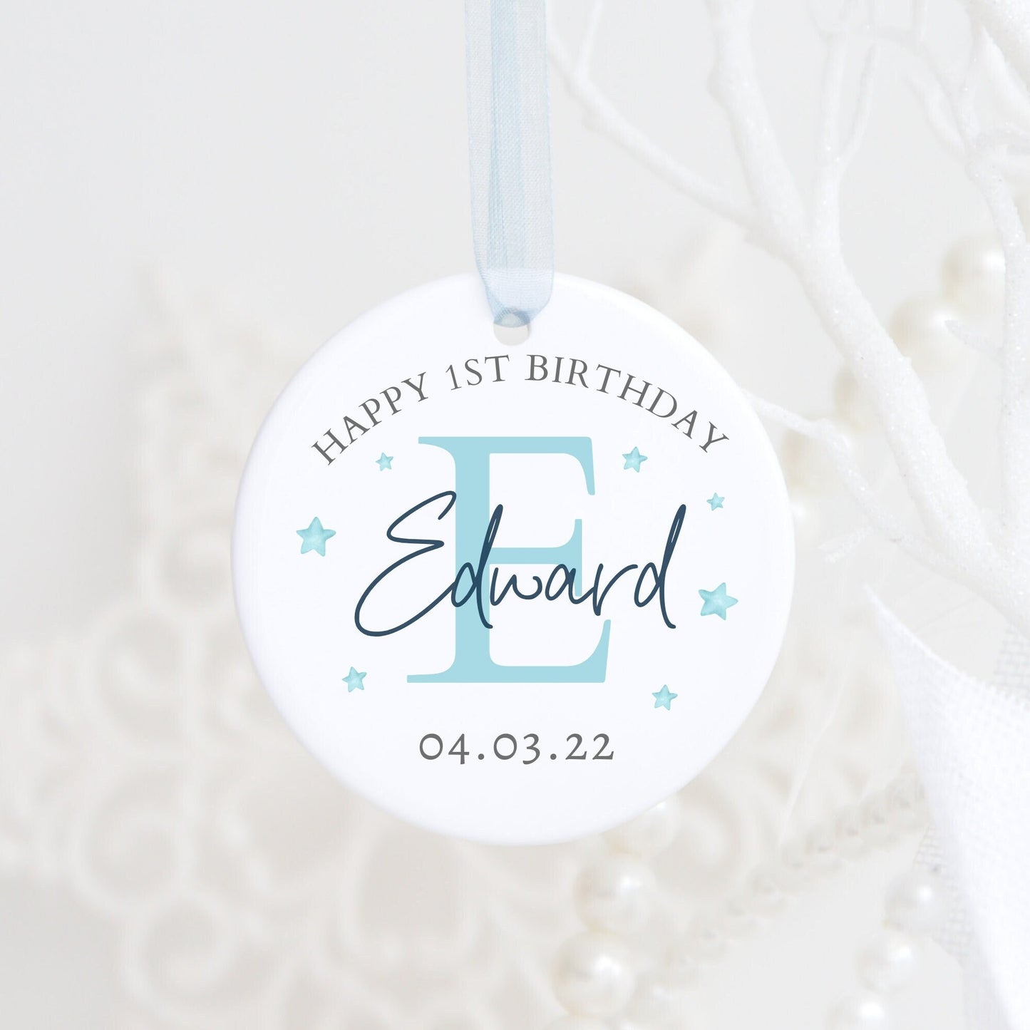 1st Birthday PersonalisedKeepsake | Baby's First Birthday Gift | Ceramic decoration | Memory Box | Ideal 1st Bday Gift | Custom | Any Name