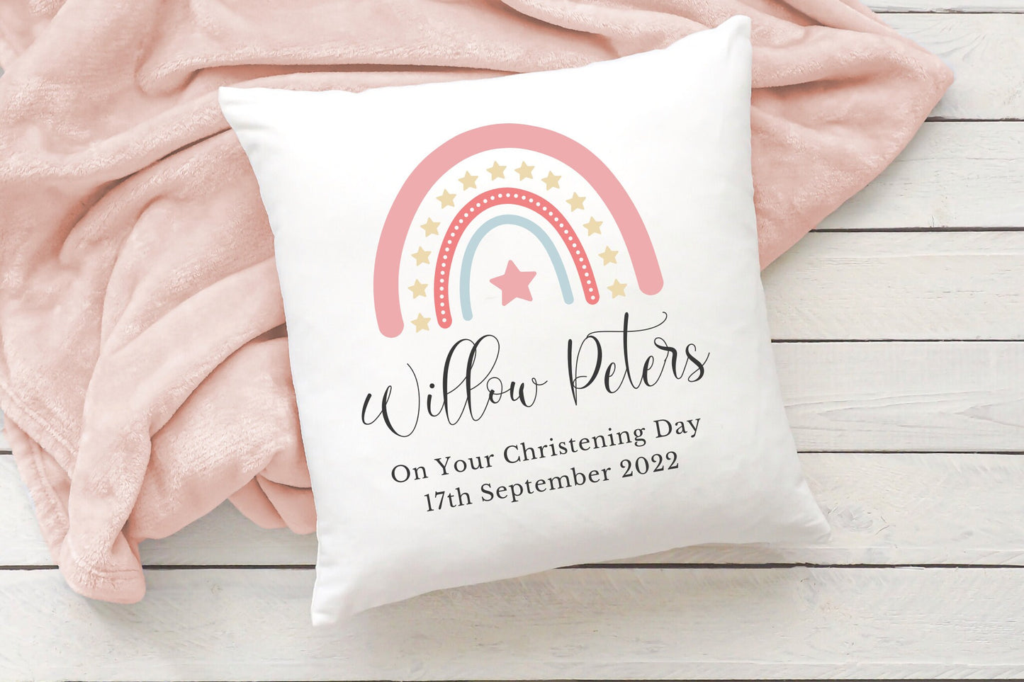 Girls Rainbow Cushion | Personalised Designs | Bedroom Deco | Nursery Decor | Baby Gift | Birthday Gift Ideas | Christening |