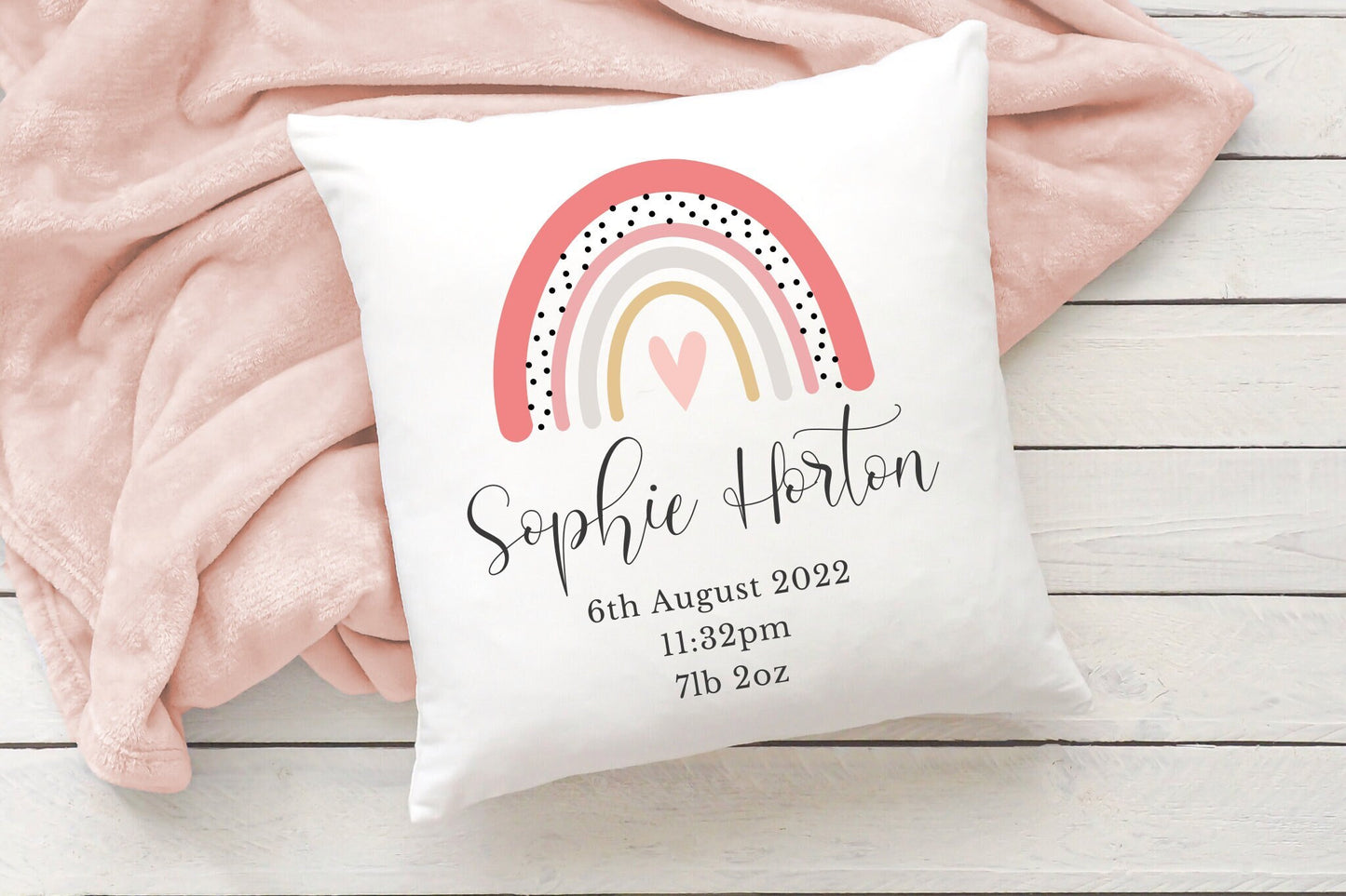 Girls Rainbow Cushion | Personalised Designs | Bedroom Deco | Nursery Decor | Baby Gift | Birthday Gift Ideas | Christening |