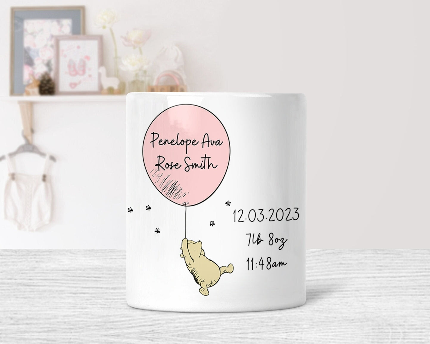Classic Winnie the Pooh | Personalised Money Box | Baby Boy & Girl | New Baby Gift | First Birthday | Christening | Welcome to the world