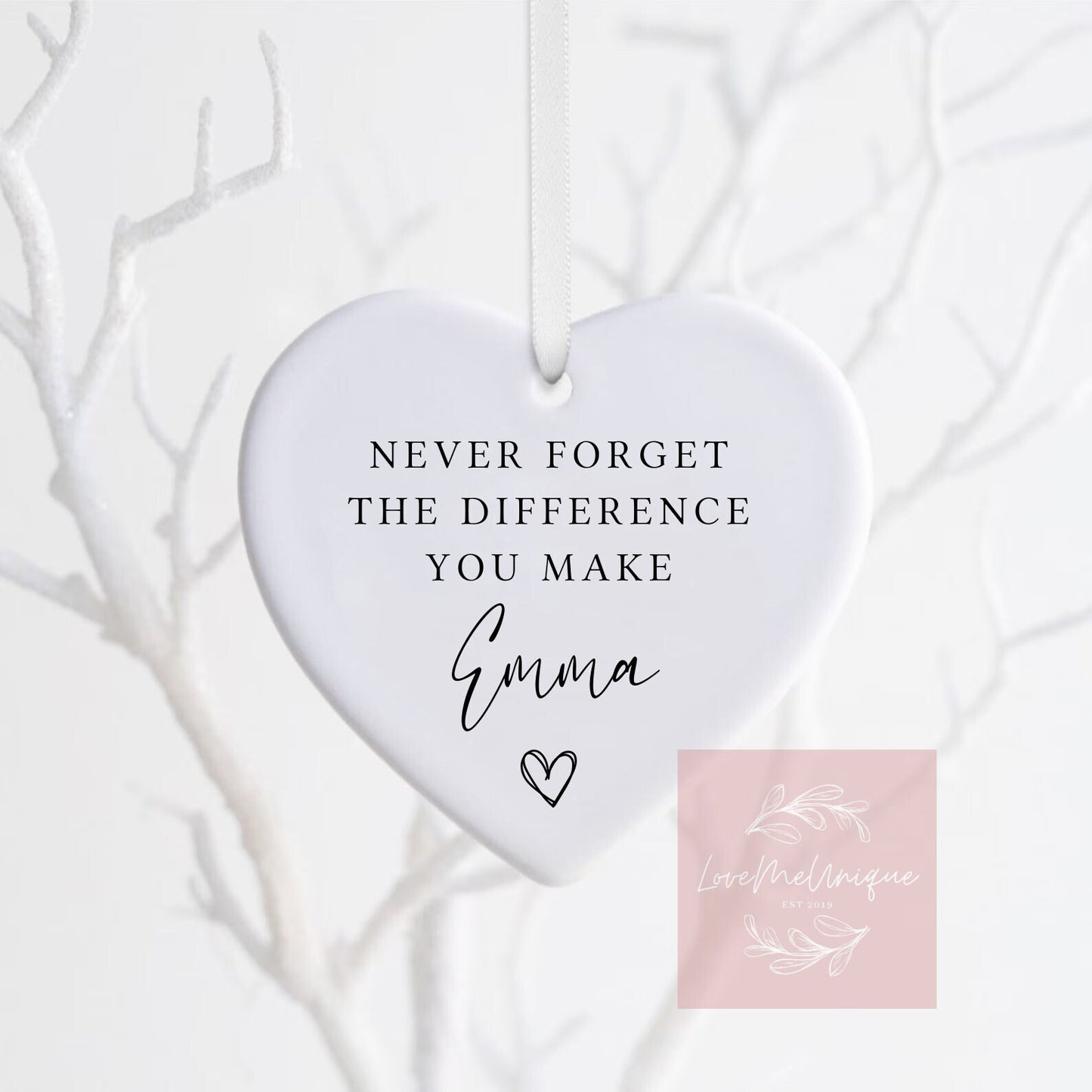 Personalised Friend Gift | Ceramic Heart Plaque | Hanging Gift | Letterbox Hug | Cheer Up Token Gift | Keepsake Decoration | Colleague