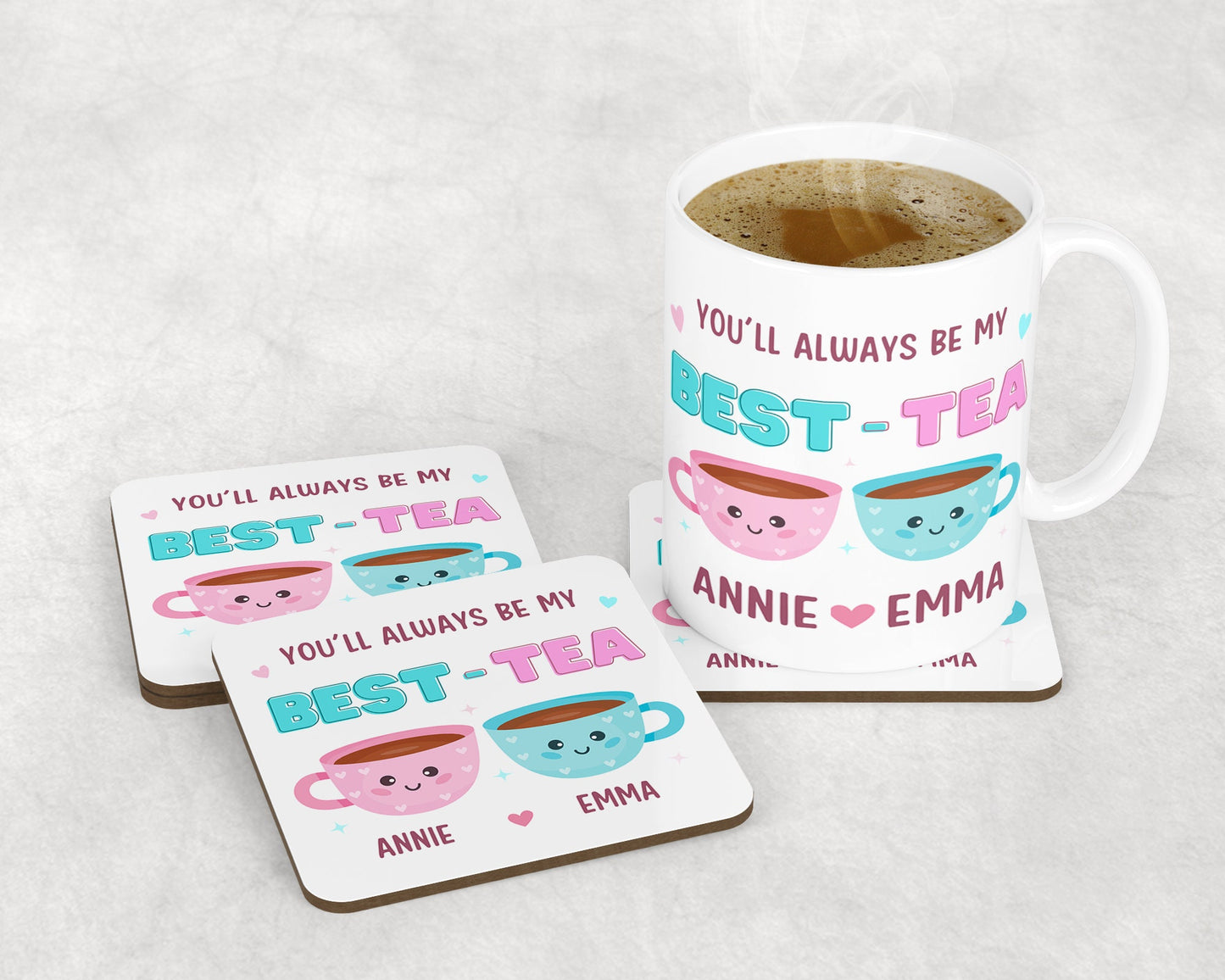 Personalised Best Tea Mug | You'll Always Be My Best-Tea | Best Friend Gift | For Bestie Gift | Funny Pun Birthday Gift | Sister | Mum