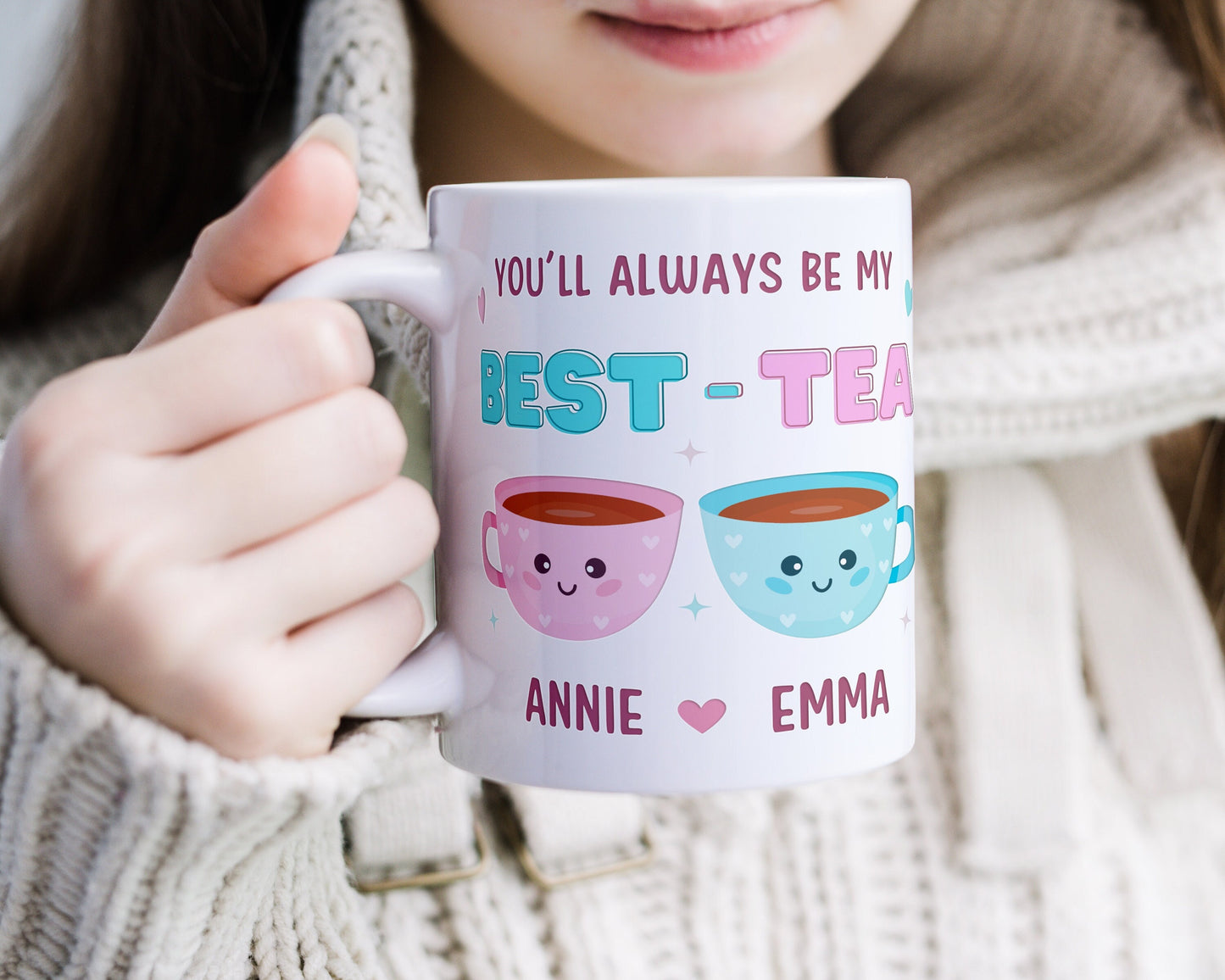 Personalised Best Tea Mug | You'll Always Be My Best-Tea | Best Friend Gift | For Bestie Gift | Funny Pun Birthday Gift | Sister | Mum