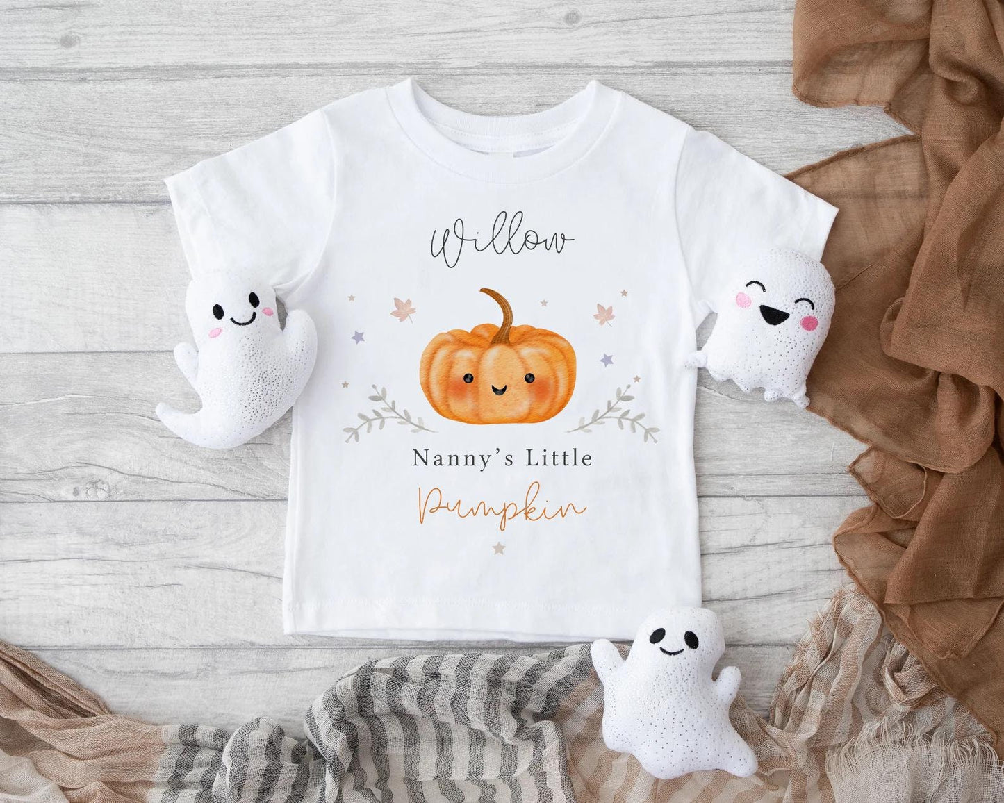 Little Pumpkin Personalised T-Shirt | Baby, Toddler & Kids Cute Pumpkin Outfit | Spooky Season, Kids Halloween Name Shirt | Unisex Top