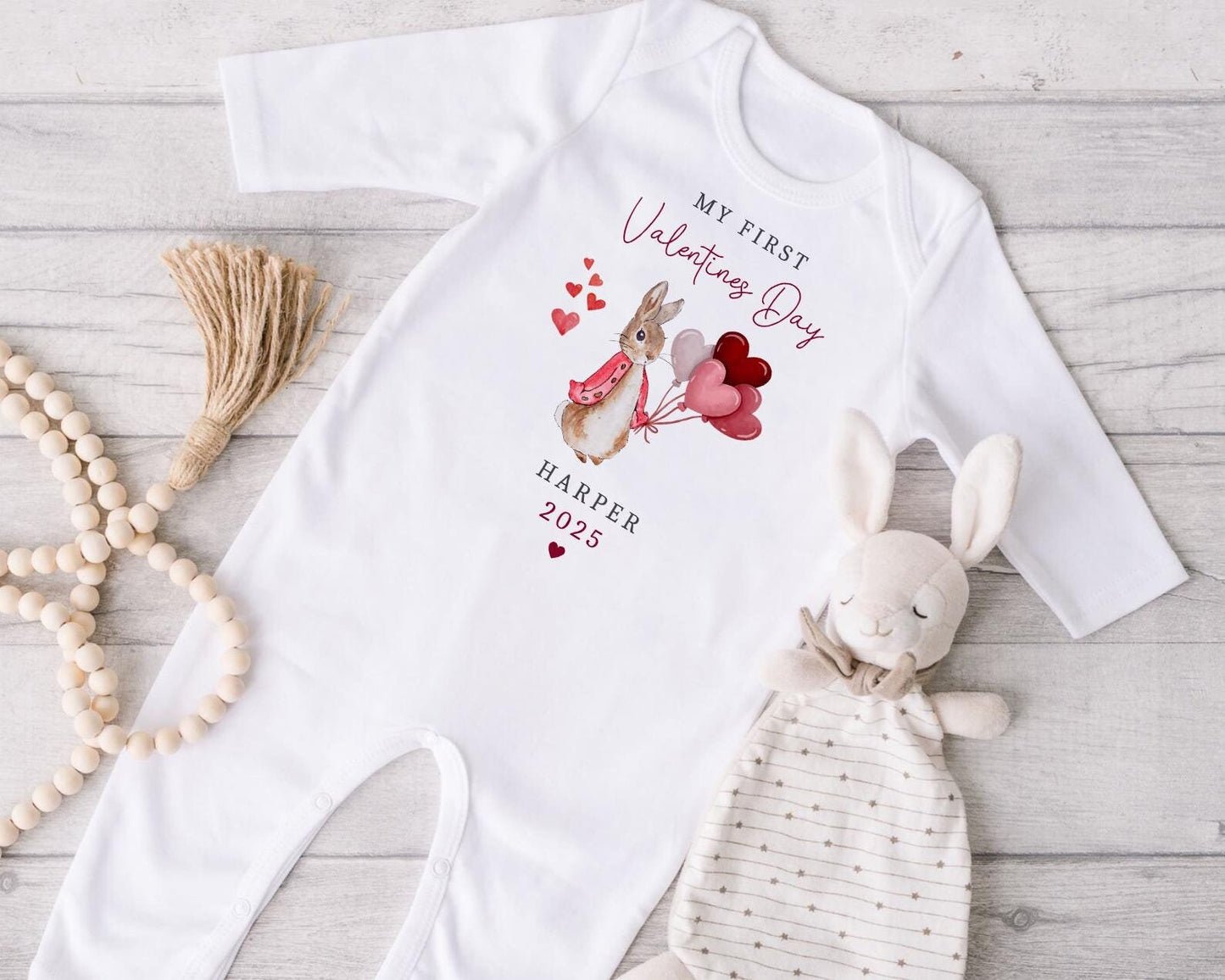 My First Valentines | Beatrix Potter | Peter Rabbit | Vest, Sleepsuit, Romper, Bib Unisex Babygrow | Baby Clothes | Newborn Gift