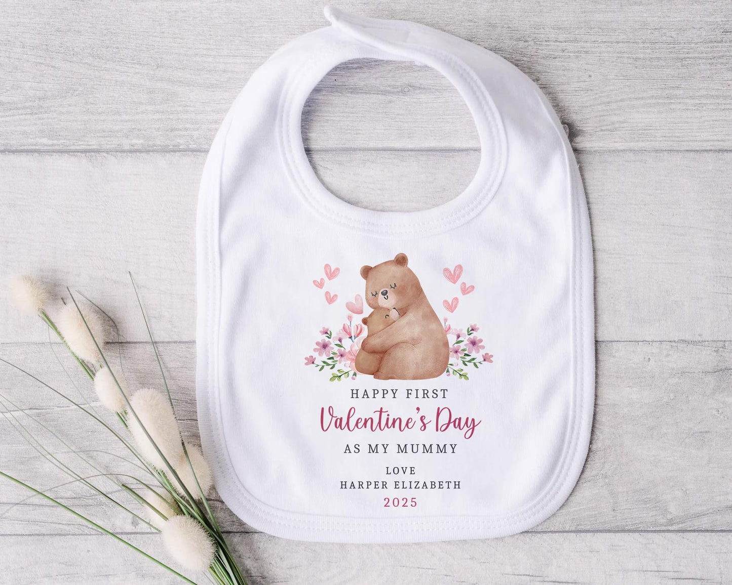 Happy First Valentines Day As My Mummy & Daddy | 1st Valentines | Vest, Sleepsuit, Romper, Bib Unisex Babygrow | Baby Clothes | Newborn Gift
