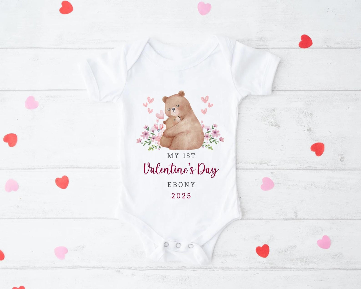 First Valentines Day | 1st Valentines | Vest, Sleepsuit, Romper, Bib Unisex Babygrow | Baby Clothes | Newborn Gift |