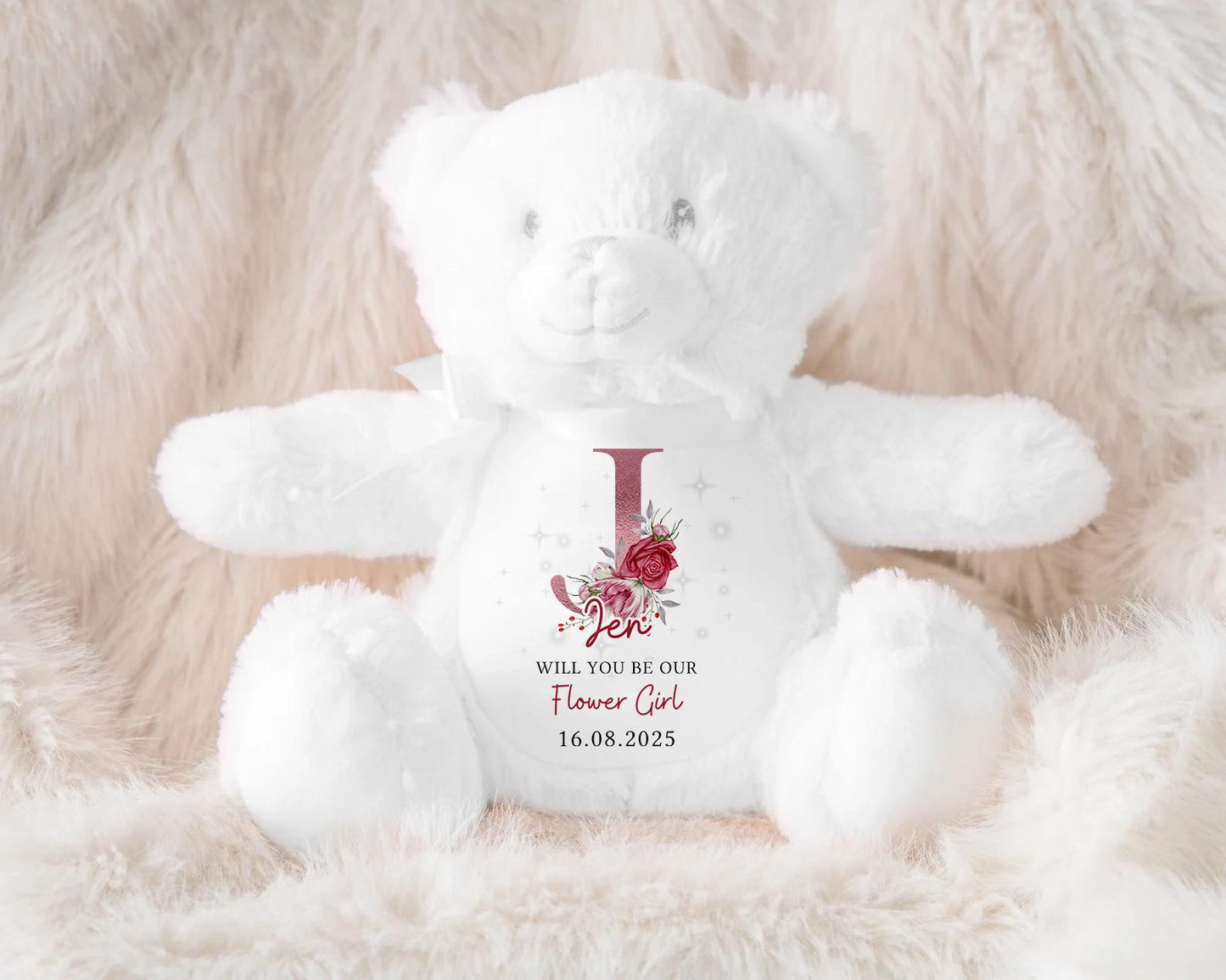 Personalised Will You Be Our Flower Girl Page Boy Teddy Gift | Proposal Gift | Bridesmaid Gifts | Bunny Rabbit | Teddy Bear | Wedding Gift