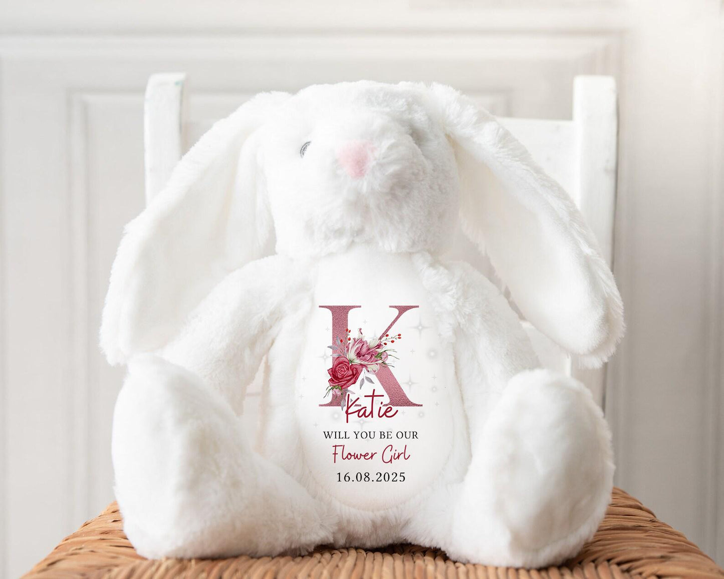 Personalised Will You Be Our Flower Girl Page Boy Teddy Gift | Proposal Gift | Bridesmaid Gifts | Bunny Rabbit | Teddy Bear | Wedding Gift