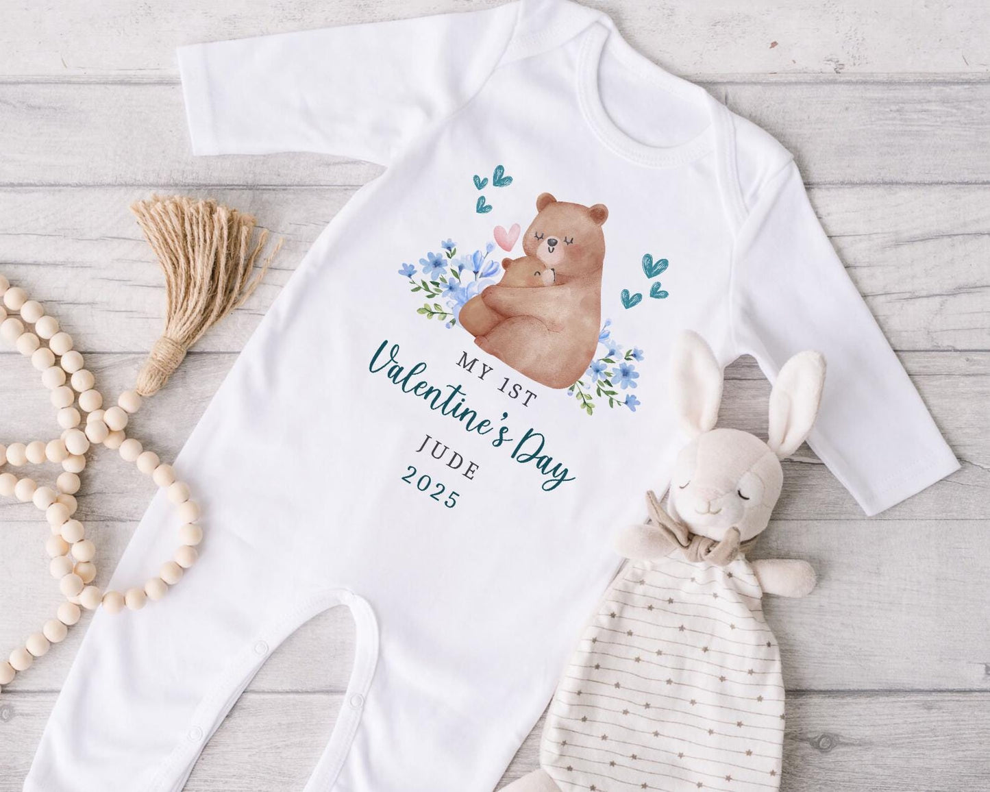 First Valentines Day | 1st Valentines | Vest, Sleepsuit, Romper, Bib Unisex Babygrow | Baby Clothes | Newborn Gift |