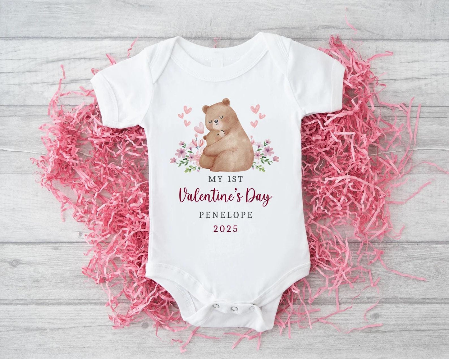 First Valentines Day | 1st Valentines | Vest, Sleepsuit, Romper, Bib Unisex Babygrow | Baby Clothes | Newborn Gift |