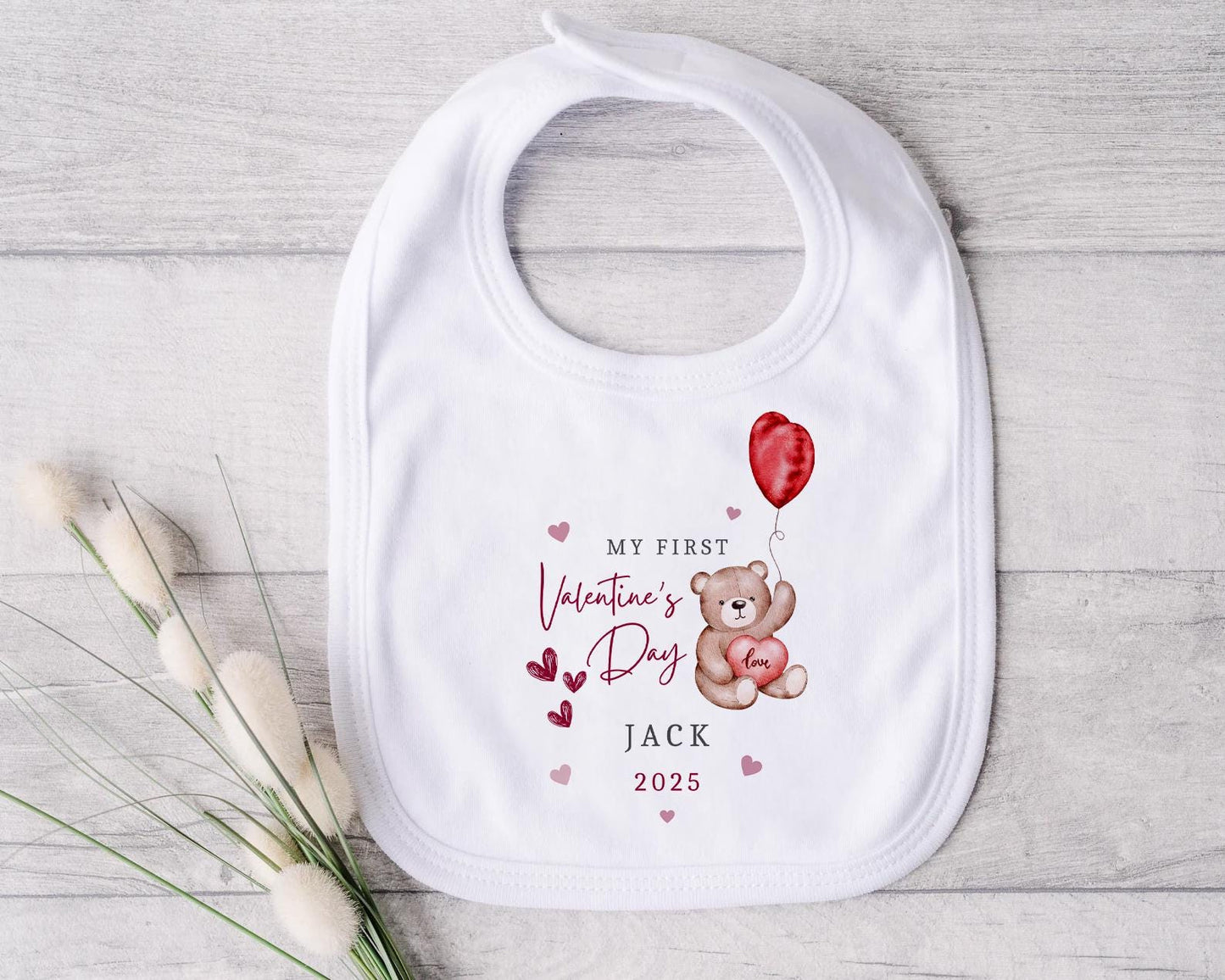 First Valentines | Vest, Sleepsuit, Romper, Bib Unisex Babygrow | Baby Clothes | Newborn Gift | Babies My First Valentine | Bear | Girl Boy
