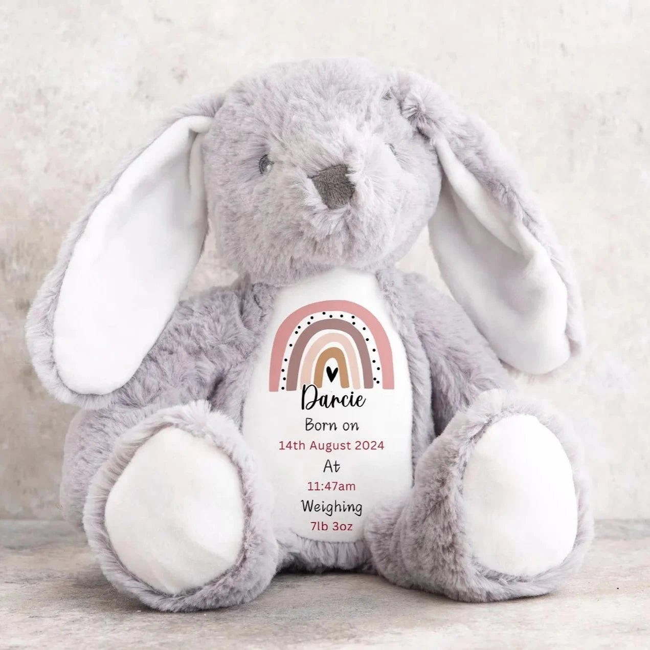 Personalised New Baby Rainbow Teddy