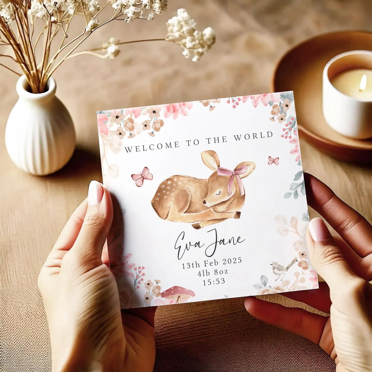 Welcome to the world New Baby Deer Card