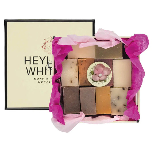 Heyland & Whittle Gift Box - Selection of 10 Small Soaps wrapped in Pink Tissue