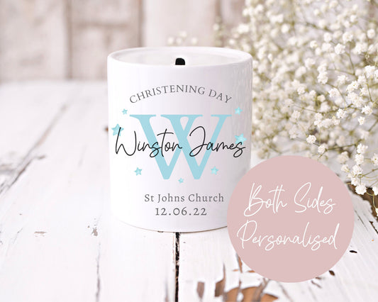 Personalised Money Box | Ceramic | Christening Keepsake| Peter Rabbit | Boy & Girl Gift | New Baby Gift | First Birthday | Flopsy Rabbit