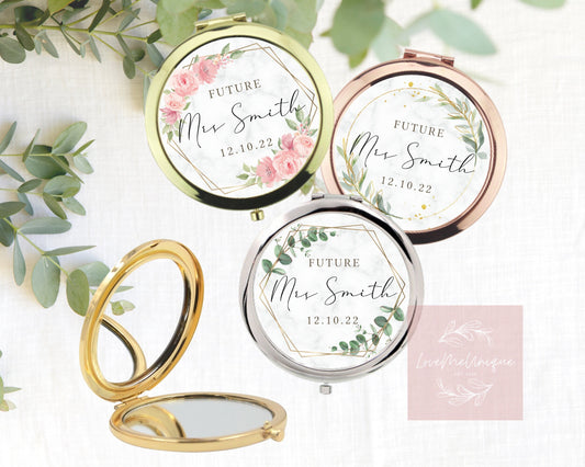 Personalised Compact Mirror | Future Mrs | Bride to be Gift | Engagement | Anniversary | Wifey Gift | Wife to be | Keepsakes | Hen Party
