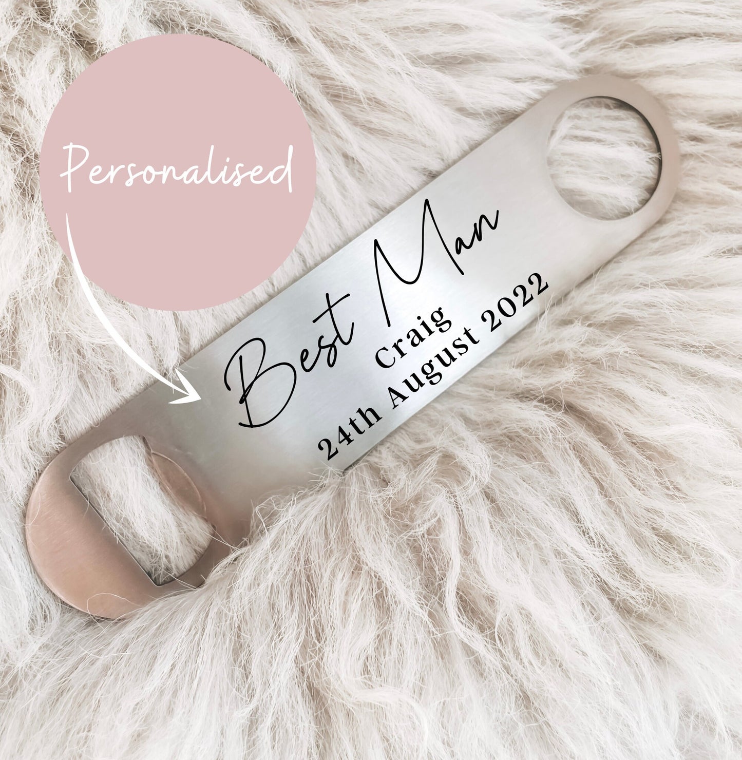 Personalised Bottle Opener | Gifts for him | Groom | Best Man | Usher | Father of the Bride Gift | Beer | Wedding Favour | Steel Bar Blade