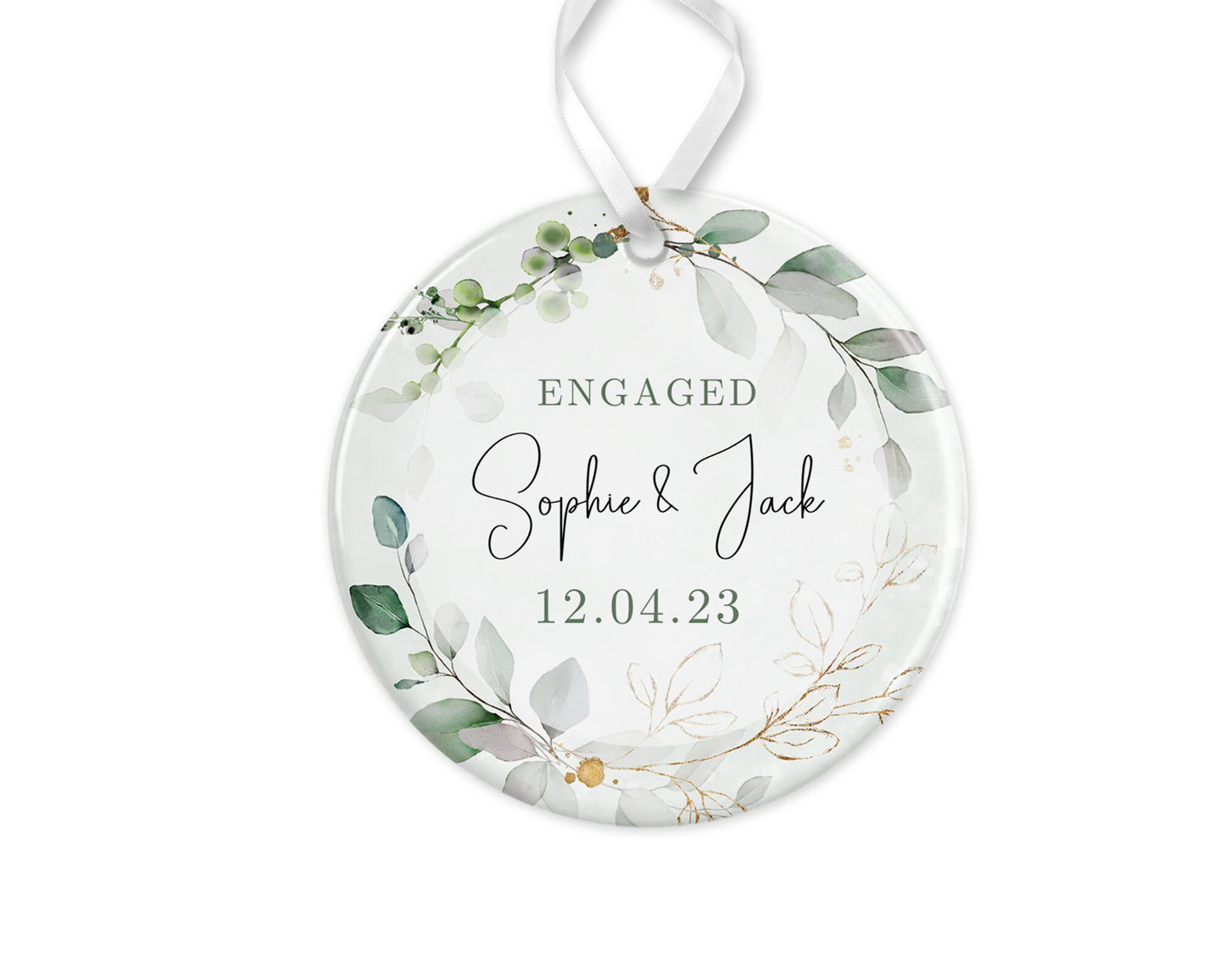 Personalised Engagement Gift | Engagement Present Keepsake | Future Mrs | She Said Yes | Ceramic Ornament | Happy Couple