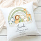 New Baby Cushion | Personalised Jungle Design | Welcome to the world | Nursery Decor | Baby Gift | Cuddle Cushion | Newborn