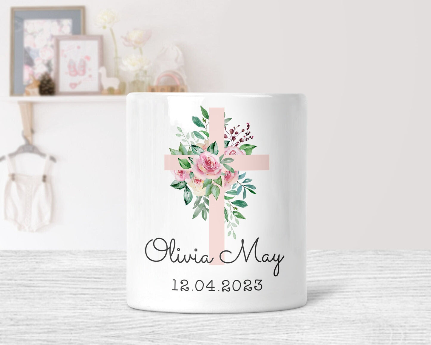 Personalised Money Box | Ceramic | Christening Keepsake | Baptism | Naming Day | Boy & Girl Gift | New Baby Gift | Holy Communion