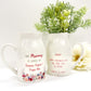 Personalised Vase Jug Milk Jug Mug | Loved By | Flower Pot | Mothers day gift | Gift for Her | Mum Nan Gift | Small Ceramic Floral Design