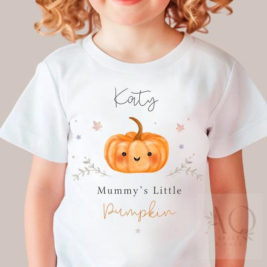 Little Pumpkin Personalised T-Shirt  | Baby, Toddler & Kids Cute Pumpkin Outfit | Spooky Season, Kids Halloween Name Shirt | Unisex Top