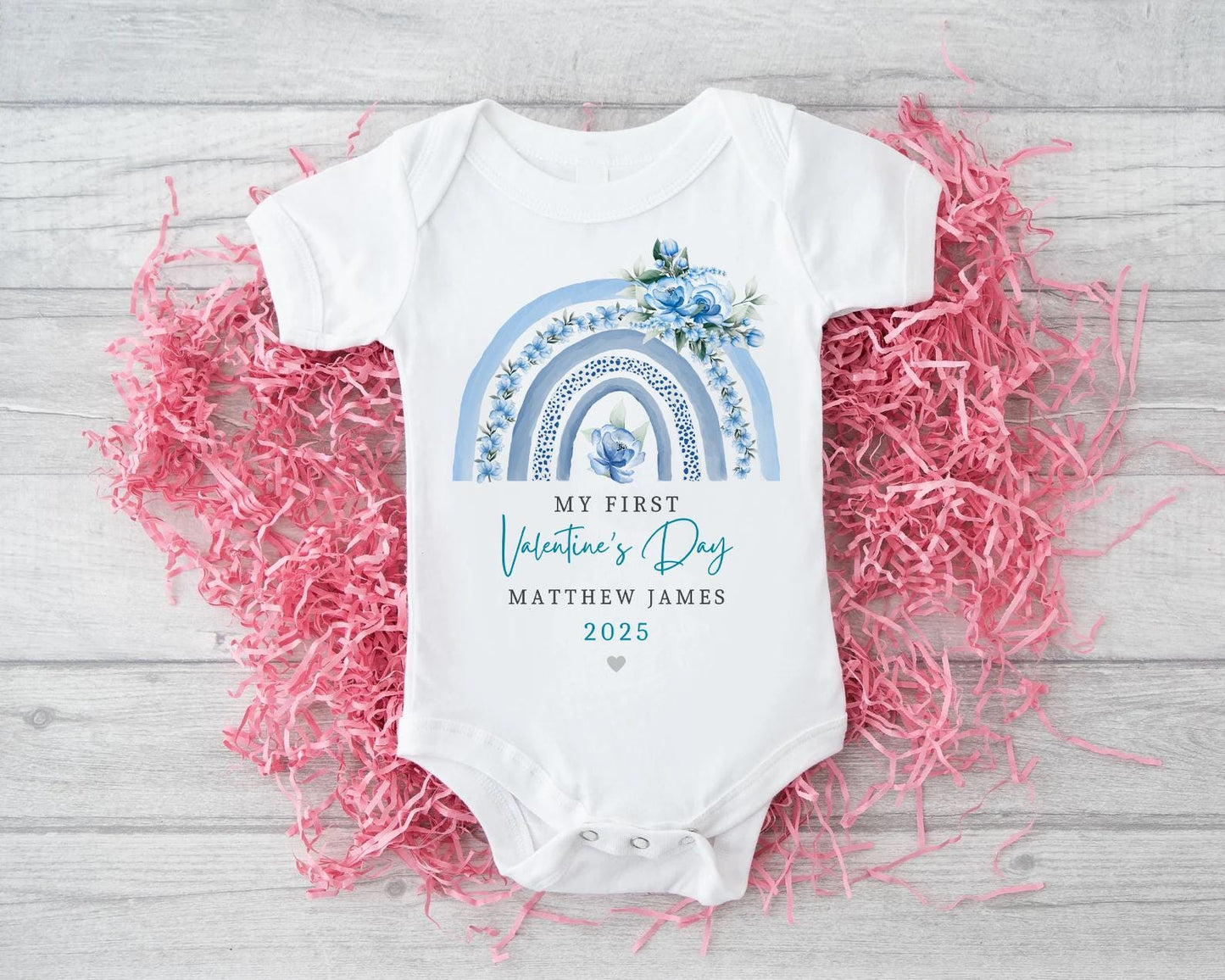My First Valentines Day | Baby's 1st Valentines | Vest, Sleepsuit, Romper, Bib Unisex Babygrow | Baby Clothes | Newborn Gift