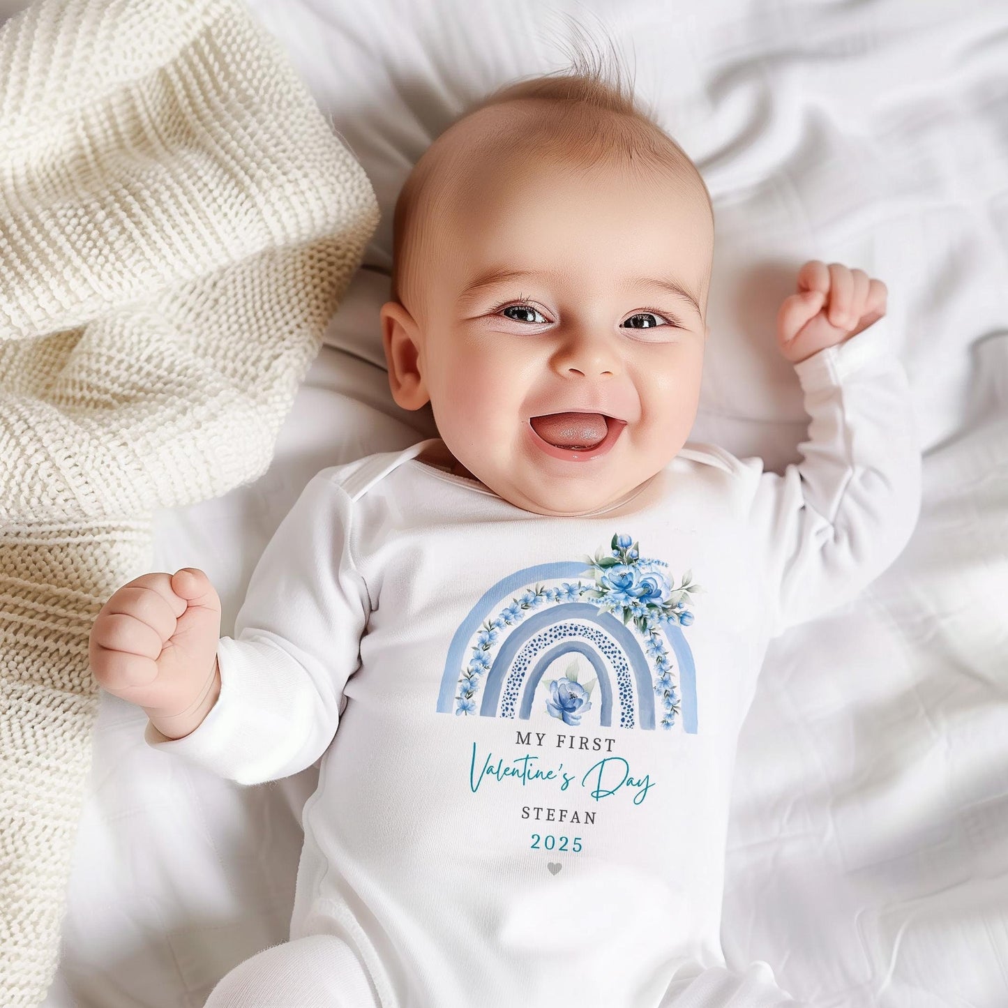 My First Valentines Day | Baby's 1st Valentines | Vest, Sleepsuit, Romper, Bib Unisex Babygrow | Baby Clothes | Newborn Gift